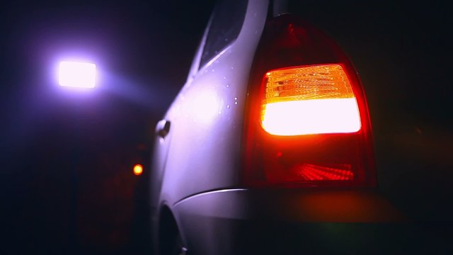 night blinker light car turn beautiful city highlight road safety