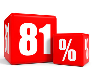 Red sale cubes. Eighty one percent discount.