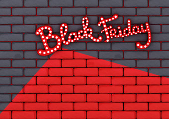 Brick background with a message about the Black Friday sale