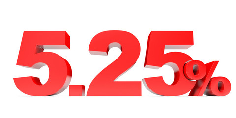 Red five point two five percent off. Discount 5.25 percent.