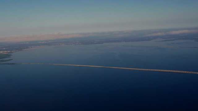 Aerial over Tampa Bay's Gandy Bridge, 4K