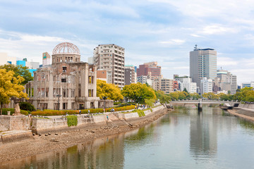 Fototapeta na wymiar View on the atomic bomb dome in Hiroshima Japan