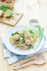 Thai food, fired rice with shrimp and eggs