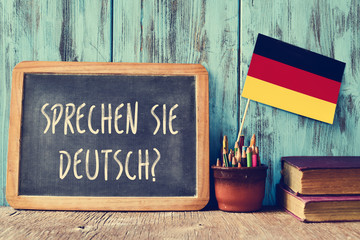 question sprechen sie deutsch? do you speak german? - obrazy, fototapety, plakaty