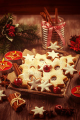Homemade cookies in vintage look for Christmas
