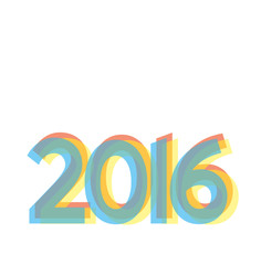 New Year simple typography card 2016