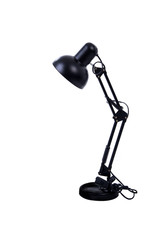 Vintage black desk lamp isolated on white