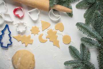 Cookies make dough at home for Christmas