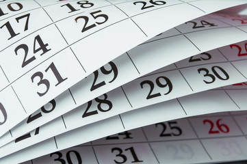 Closeup calendar page with drawing-pin © Anton.Matushchak
