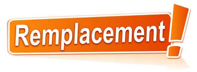 remplacement sur &eacute;tiquette orange