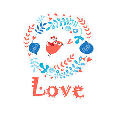 enamored bird in love