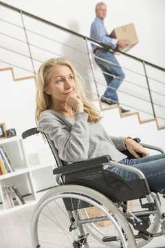 Disabled woman at home