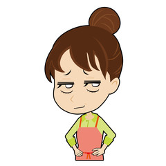 白い目で見る若い主婦