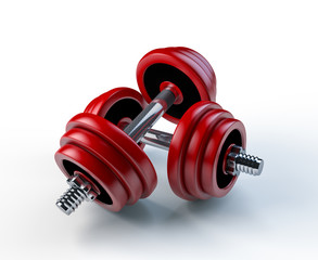 Red dumbbells
