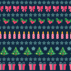 Abstract Christmas and New Year Seamles Pattern Background. Vect