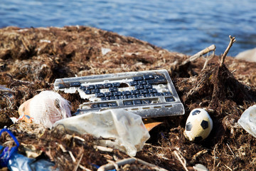 Garbage dump near the sea
