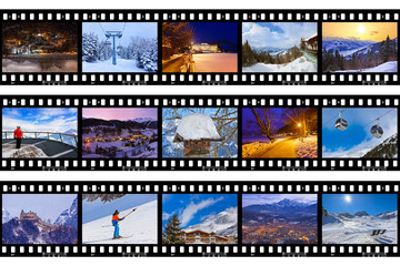 Frames of film - mountains ski Austria images