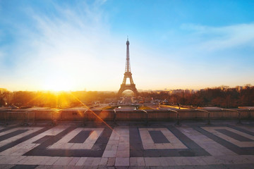 beautiful view of Paris at sunrise
