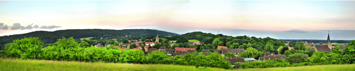 Naklejka premium Panorama vom Luftkurort Brochterbeck im Kreis Steinfurt