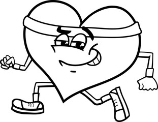 sporty heart coloring cartoon