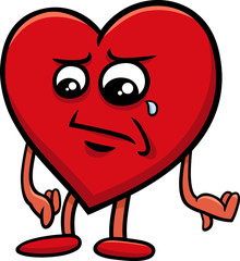 Fototapeta premium sad heart cartoon character