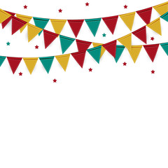 Fototapeta premium Party Background with Flags Vector Illustration