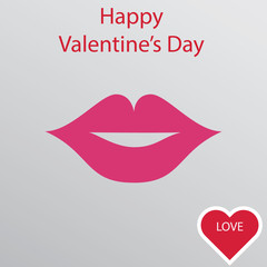 Girl lips, happy valentine day
