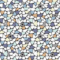 Fototapeta na wymiar Random mosaic seamless geometric pattern