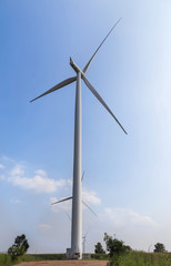 wind turbines generating electricity energy from natural  