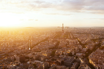 aerial view of Paris, France