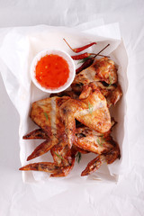 Homemade spicy chicken wings.