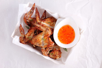 Homemade spicy chicken wings.