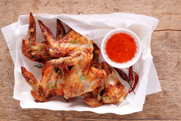 Homemade spicy chicken wings.