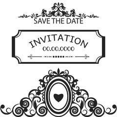 Frame for invitation, wedding, save the date vector