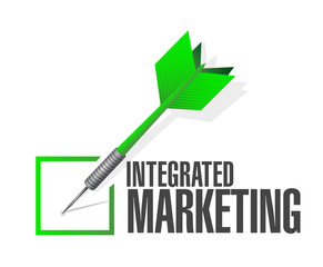 Integrated Marketing check dart sign concept