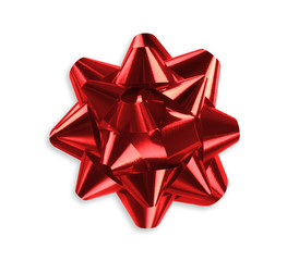 red bow isolated on the white background