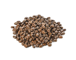 coffee beans isolated on white background.