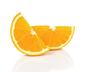 Slices of Orange Isolated on White Background