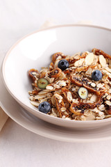 bowl of granola .
