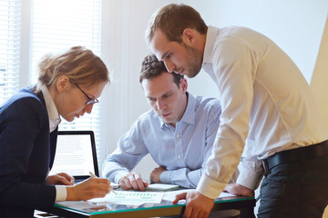 business team working on a project