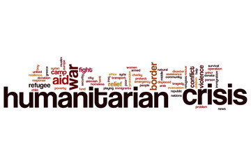 Humanitarian crisis word cloud concept