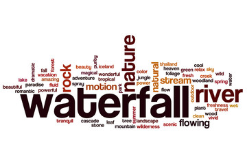 Waterfall word cloud concept
