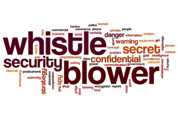 Whistle blower word cloud concept
