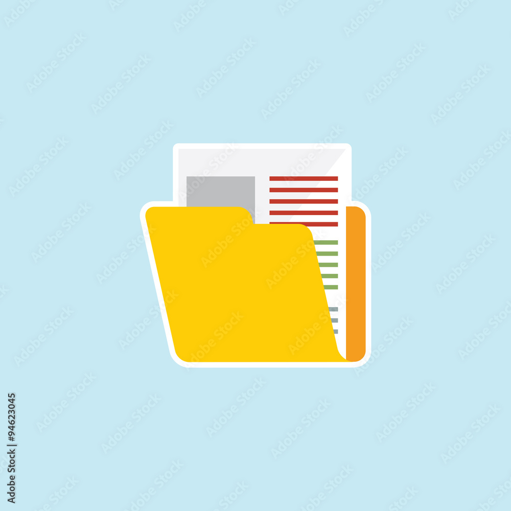 Poster flat vector icon of folder.