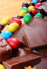 A lot of sweets and cane brown sugar, unhealthy food