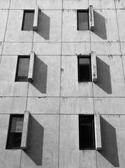 Fototapeta na wymiar Shadow of a window Modern style building.