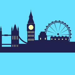 Obraz premium London Abstract Skyline City Skyscraper Silhouette