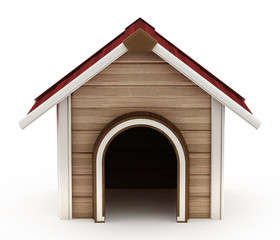 Doghouse with red roof