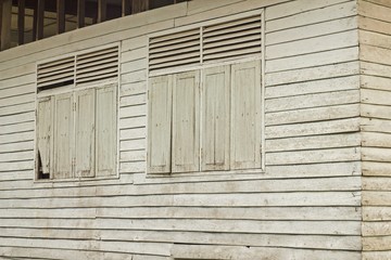 the wood window texture on old wooden house
