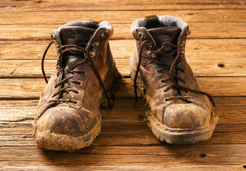 Muddy boots
